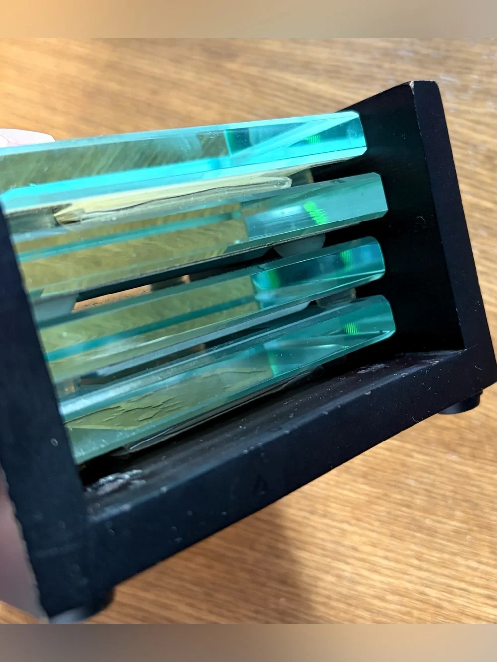 Crate&Barrel Glass Photo Coasters Set 4